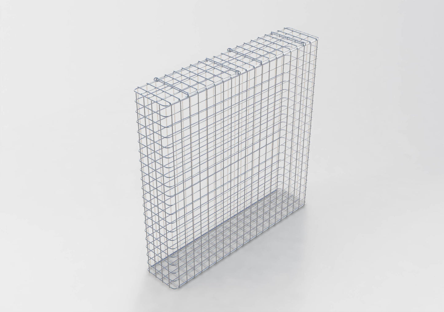 Varmförzinkad gabion 102 cm x 102 cm x 22 cm, maskstorlek 5 cm x 5 cm, helsvetsad