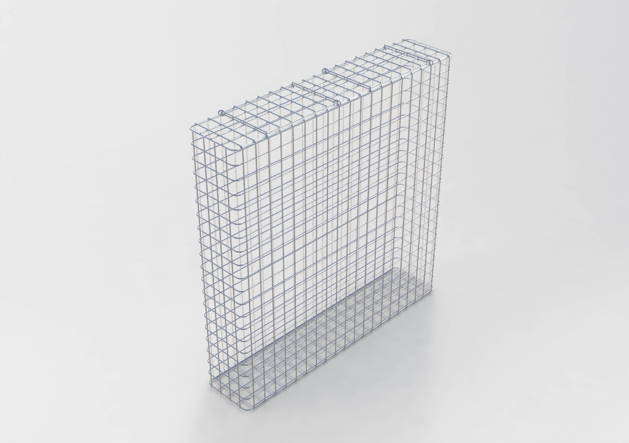 Varmförzinkad gabion 102 cm x 102 cm x 22 cm, maskstorlek 5 cm x 5 cm, helsvetsad