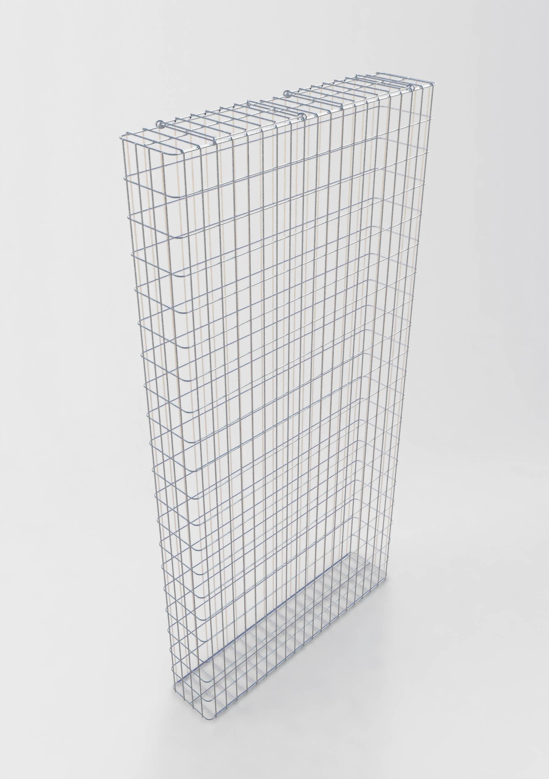 Gabion hot-dip galvanized 102 cm x 202 cm x 22 cm, mesh size 5 cm x 10 cm, fully welded