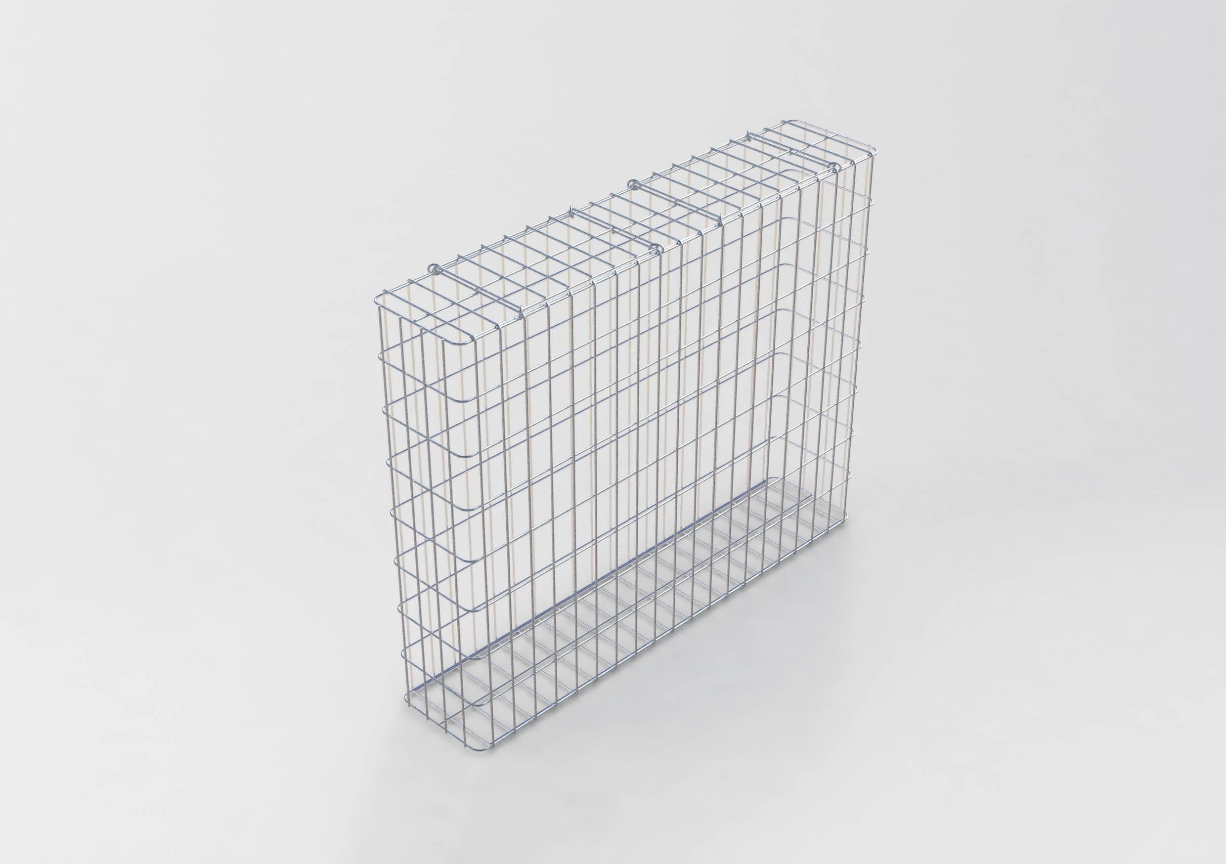Gabion varmgalvaniseret 102 cm x 82 cm x 22 cm, maskestørrelse 5 cm x 10 cm, fuldsvejset