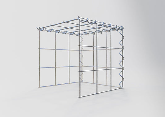 Aangegroeide schanskorf type 4 30 cm x 30 cm x 30 cm (L x H x D), maaswijdte 10 cm x 10 cm, spiraal