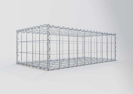 Gabbione 100 cm x 30 cm x 50 cm (L x H x P), maglia 10 cm x 10 cm, spirale
