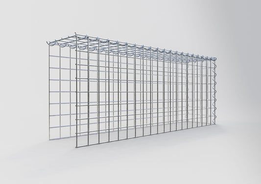 Opvokset gabion type 4 100 cm x 40 cm x 20 cm (L x H x D), maskestørrelse 5 cm x 5 cm, spiral