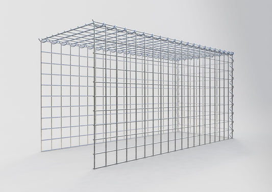 Opvokset gabion type 4 100 cm x 50 cm x 40 cm (L x H x D), maskestørrelse 5 cm x 5 cm, spiral