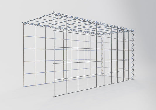 Opvokset gabion type 4 100 cm x 50 cm x 40 cm (L x H x D), maskestørrelse 10 cm x 10 cm, spiral