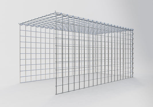 Opvokset gabion type 4 100 cm x 50 cm x 50 cm (L x H x D), maskestørrelse 5 cm x 5 cm, spiral