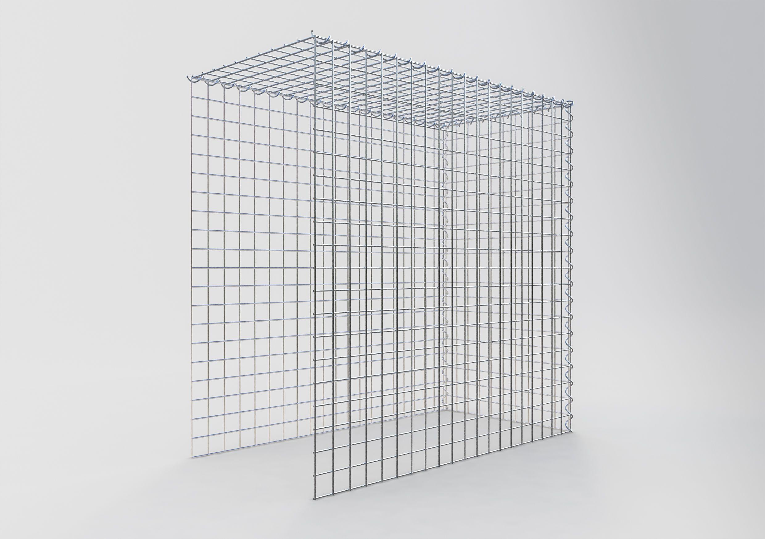 Gabião tipo 4 100 cm x 100 cm x 50 cm (C x A x P), malhagem 5 cm x 5 cm, espiral