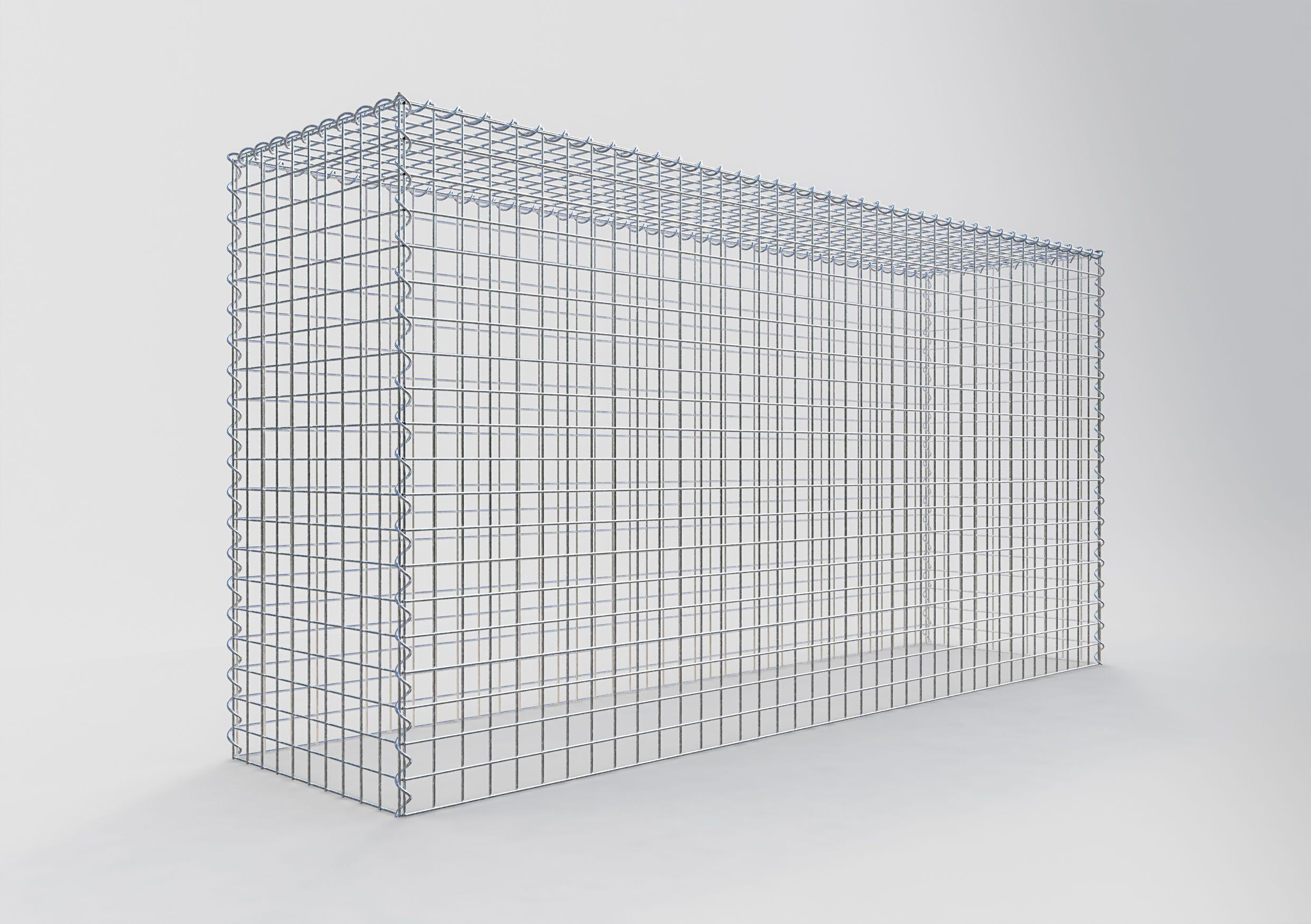 Gabion rapporté type 3 200 cm x 100 cm x 50 cm (L x H x P), mailles 5 cm x 5 cm, spirale