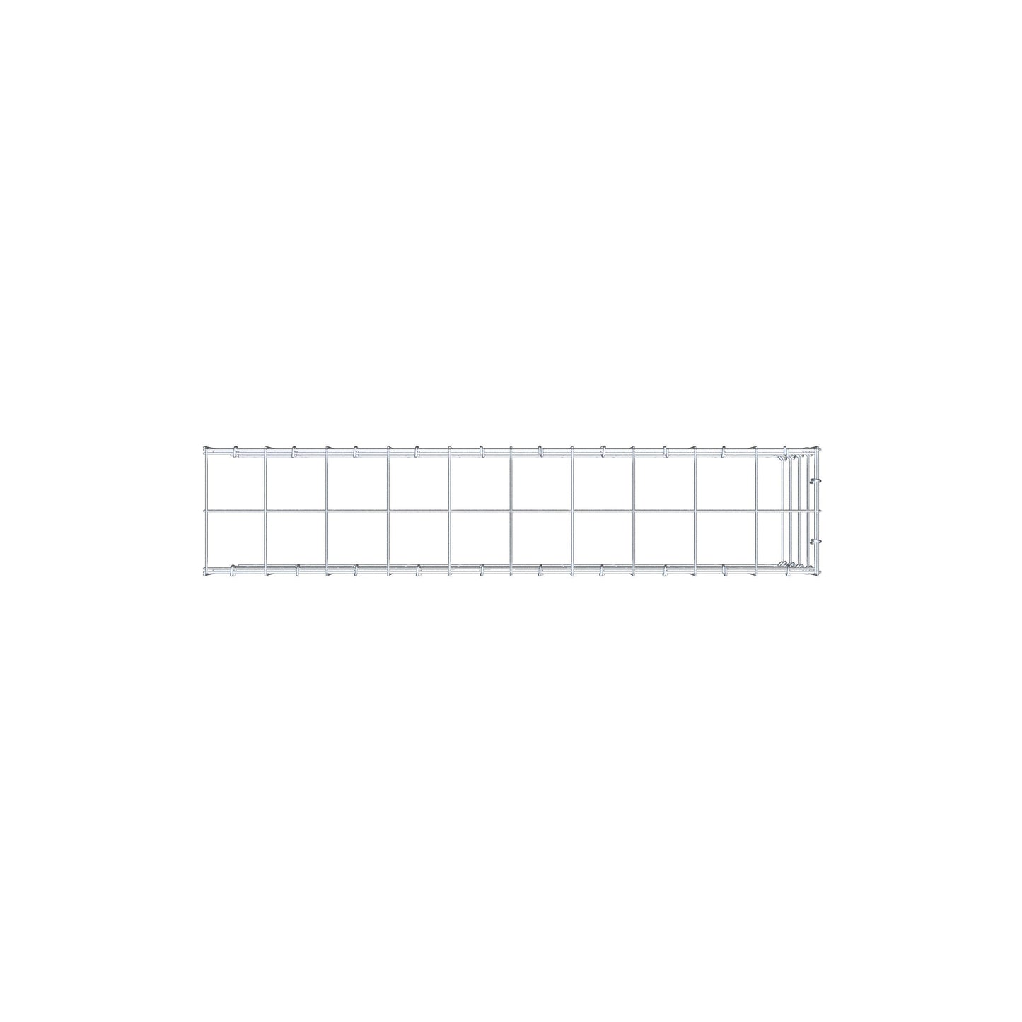 Monteret gabion type 4 100 cm x 40 cm x 20 cm (L x H x D), maskestørrelse 10 cm x 10 cm, C-ring