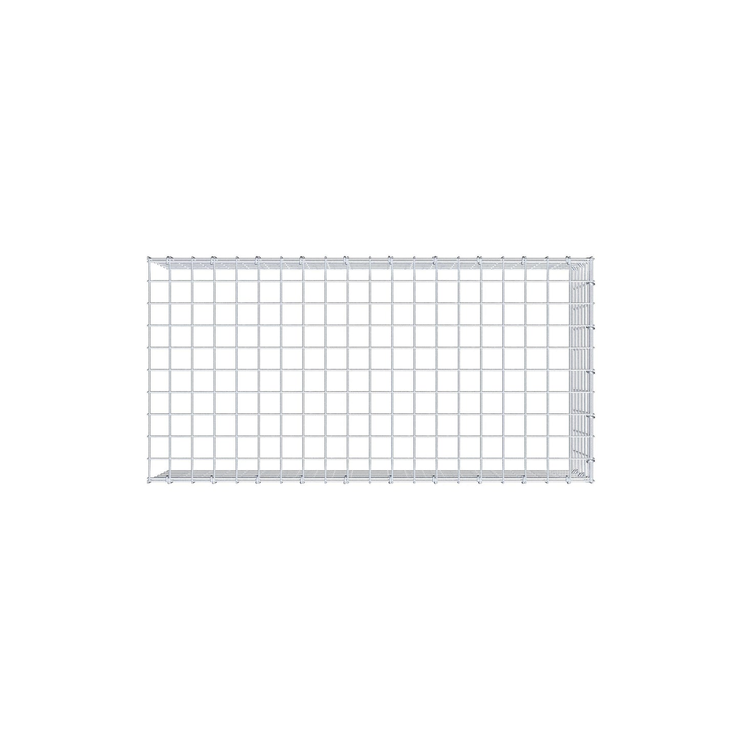 Type 4 oplegkorf 100 cm x 30 cm x 50 cm (L x H x D), maaswijdte 5 cm x 5 cm, C-ring
