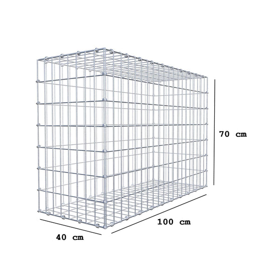 Gabion 100 cm x 70 cm x 40 cm (L x H x D), mesh size 5 x 10 cm, spiral ring