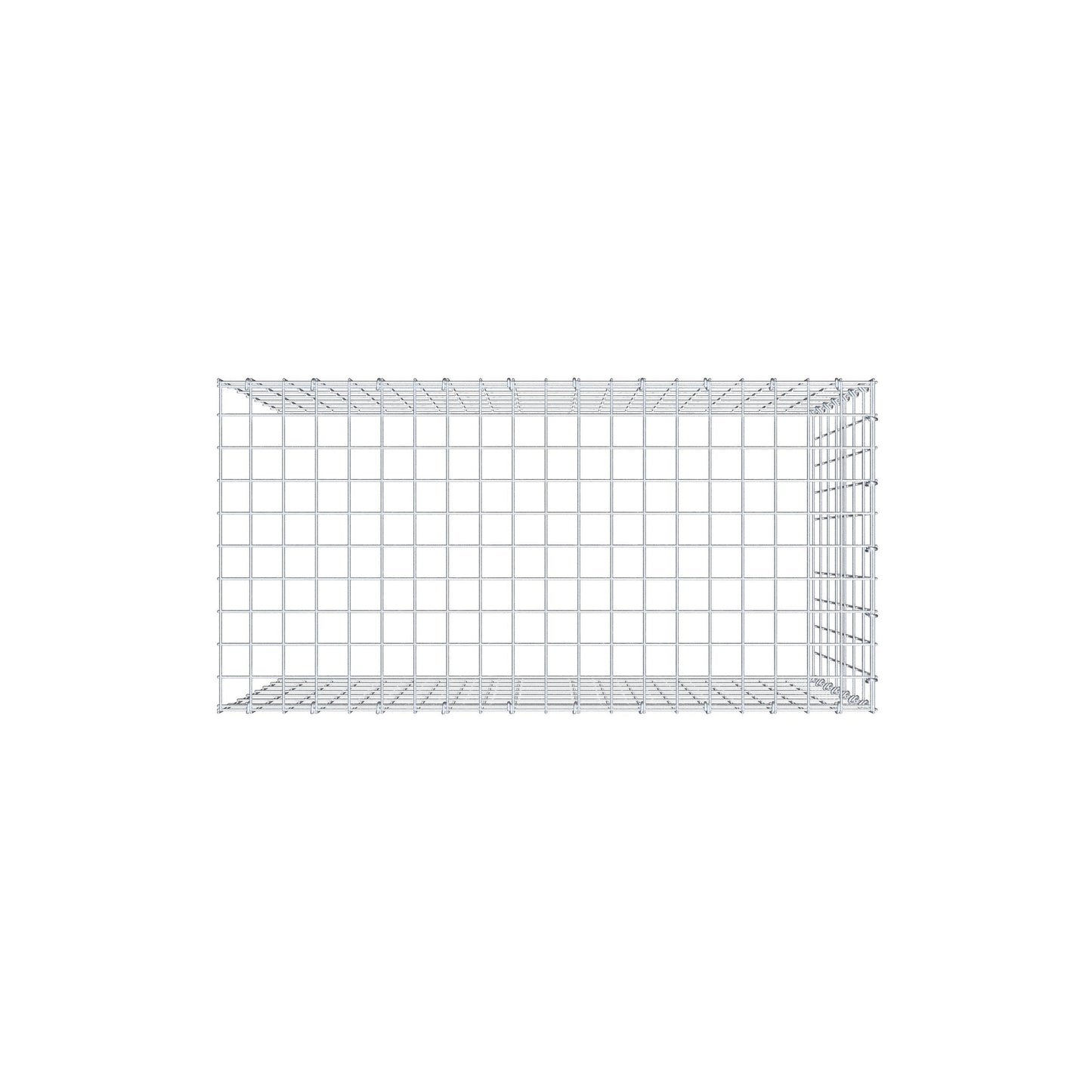 Opzetpaal type 4 100 cm x 70 cm x 50 cm (L x H x D), maaswijdte 5 cm x 10 cm, C-ring