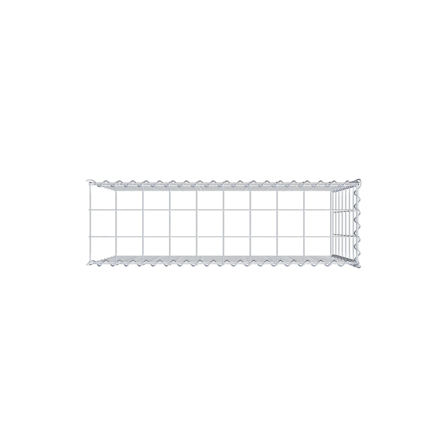 Aangebouwde schanskorf type 4 100 cm x 70 cm x 30 cm (L x H x D), maaswijdte 10 cm x 10 cm, spiraal