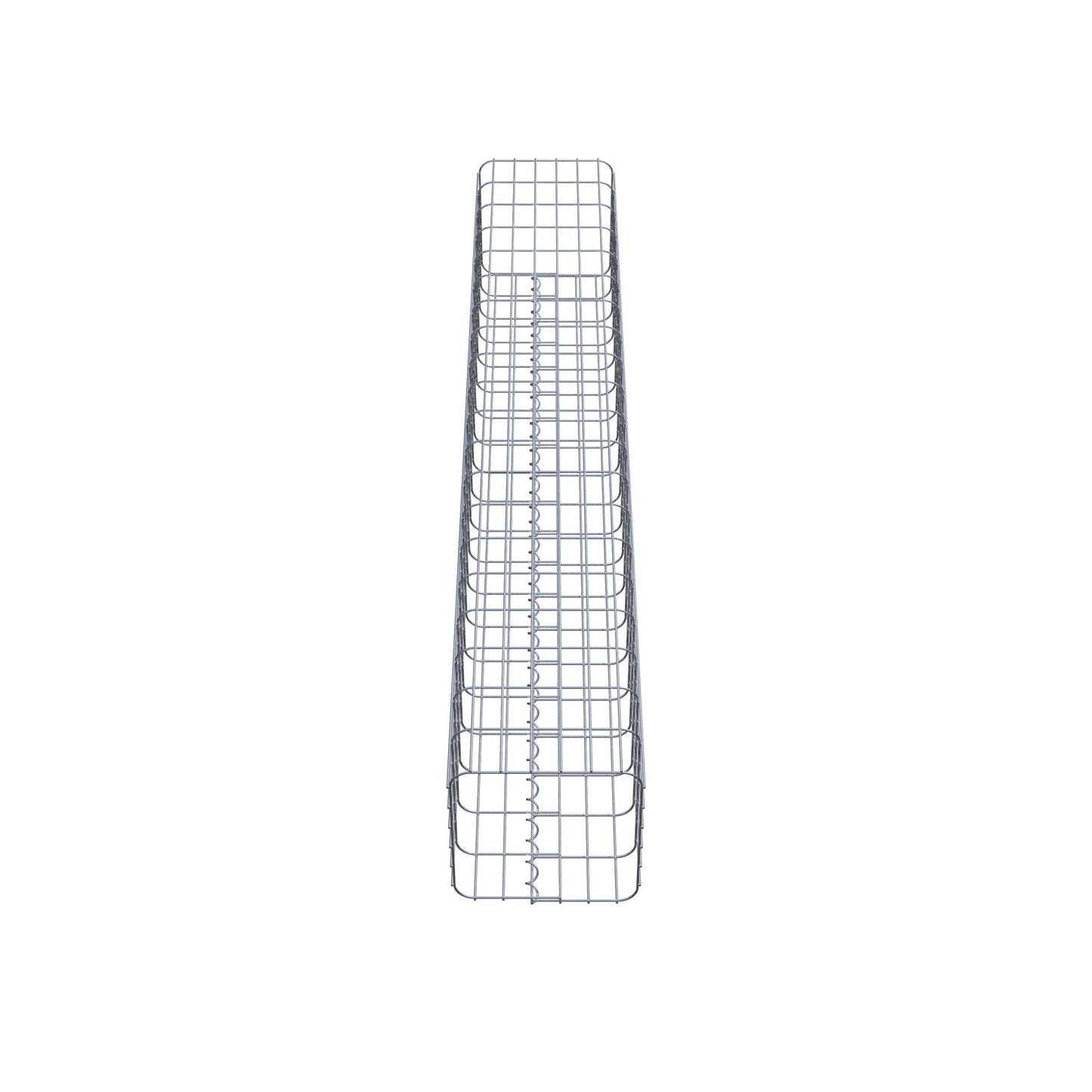 Rechthoekige thermisch verzinkte schanskorfzuil, 32 cm x 32 cm, 200 cm hoog, MW 5 x 10 cm