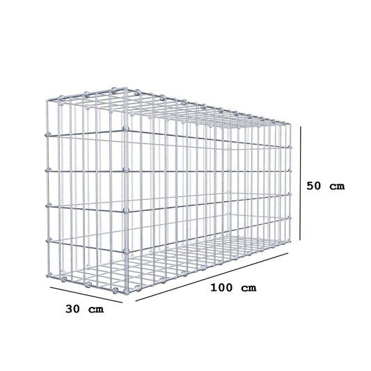 Schanskorf 100 cm x 50 cm x 30 cm (L x H x D), maaswijdte 5 x 10 cm, spiraalring