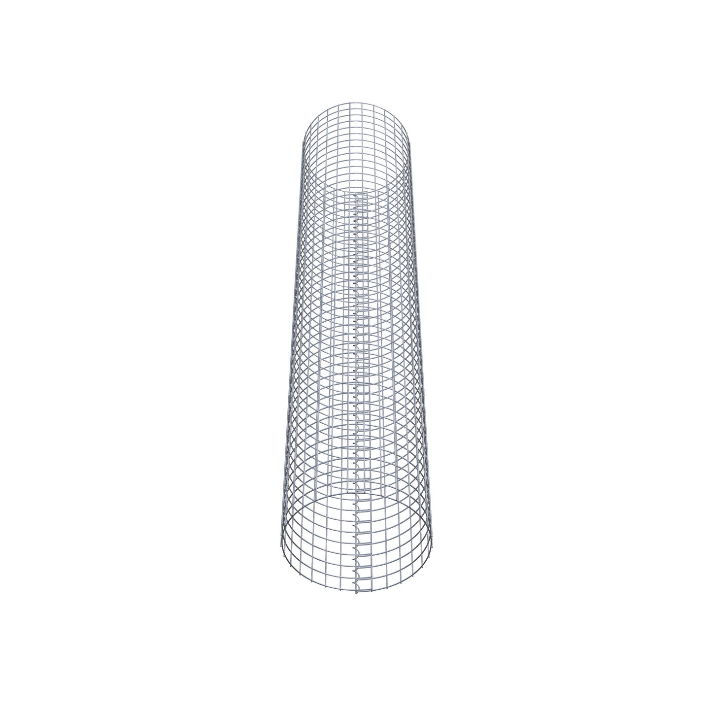 Gabion column around 47 cm diameter, 230 cm height, mesh size 5 cm x 5 cm
