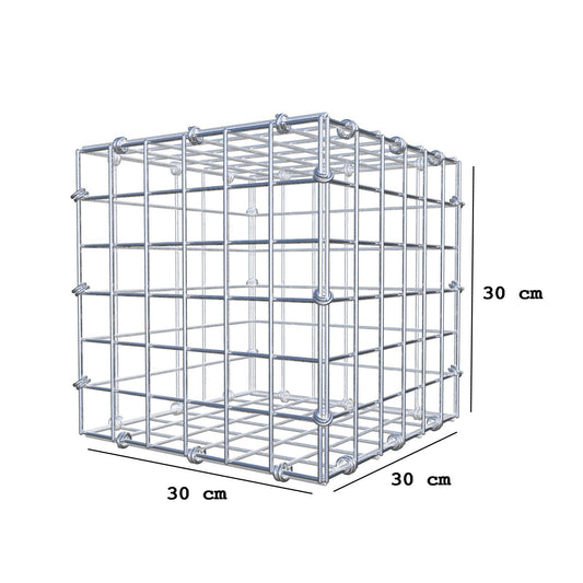 Schanskorf 30 cm x 30 cm x 30 cm (L x H x D), maaswijdte 5 x 5 cm, spiraalring