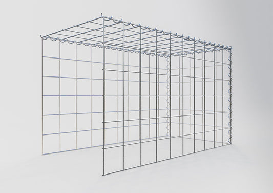 Opvokset gabion type 4 100 cm x 60 cm x 50 cm (L x H x D), maskestørrelse 10 cm x 10 cm, spiral