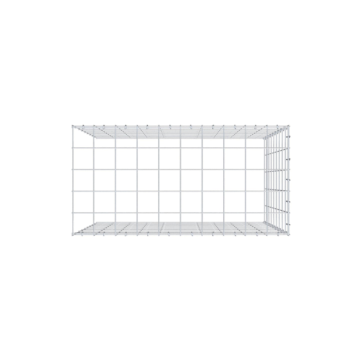 Monteret gabion type 4 100 cm x 90 cm x 50 cm (L x H x D), maskestørrelse 10 cm x 10 cm, C-ring