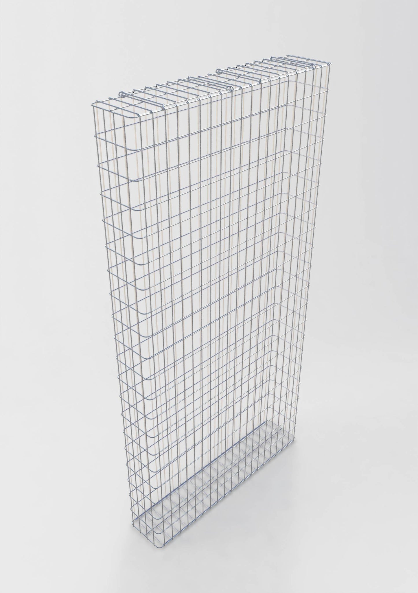 Gabion hot-dip galvanized 102 cm x 202 cm x 22 cm, mesh size 5 cm x 10 cm, fully welded