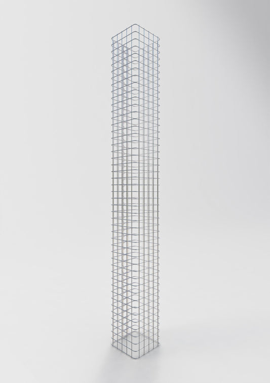 Gabionensäule eckig 27 cm x 27 cm, 230 cm Höhe, MW 5 cm x 5 cm