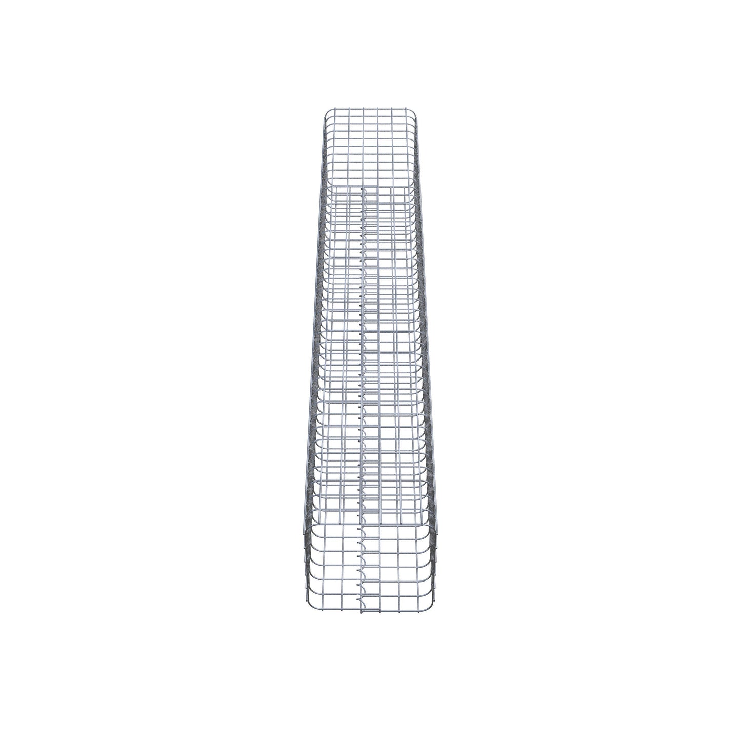 Rechthoekige thermisch verzinkte schanskorfzuil, 32 cm x 32 cm, 200 cm hoog, MW 5 cm x 5 cm