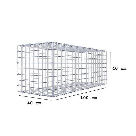 Gabione 100 cm x 40 cm x 40 cm (L x H x T), Maschenweite 5 x 5 cm, Spiralring