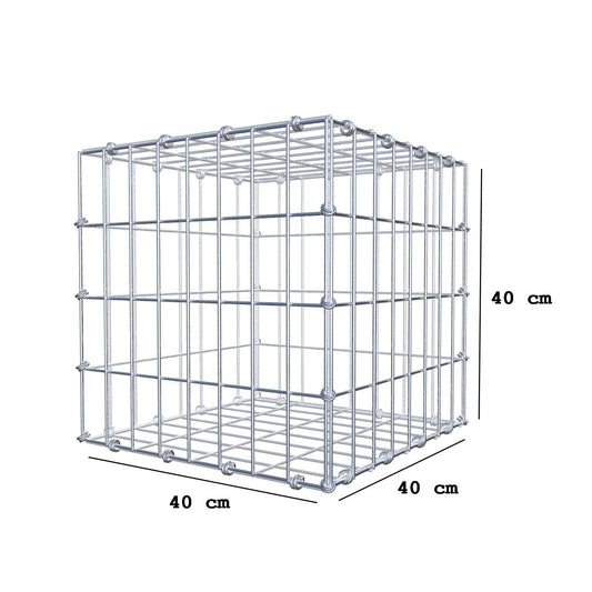Schanskorf 40 cm x 40 cm x 40 cm (L x H x D), maaswijdte 5 x 10 cm, spiraalring