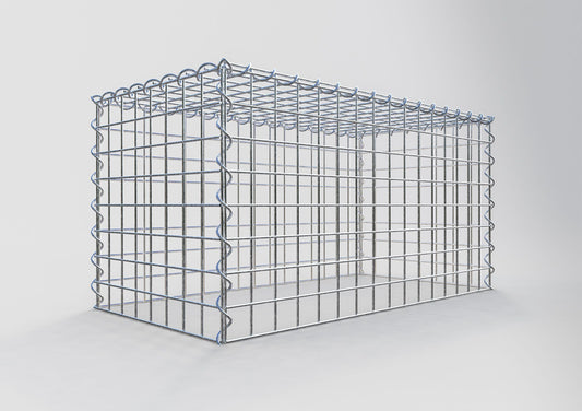 Gabion rapporté type 3 80 cm x 40 cm x 40 cm (L x H x P), mailles 5 cm x 5 cm, spirale