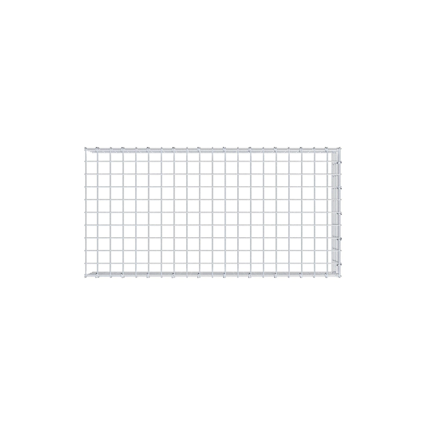 Type 4 oplegkorf 100 cm x 20 cm x 50 cm (L x H x D), maaswijdte 5 cm x 5 cm, C-ring