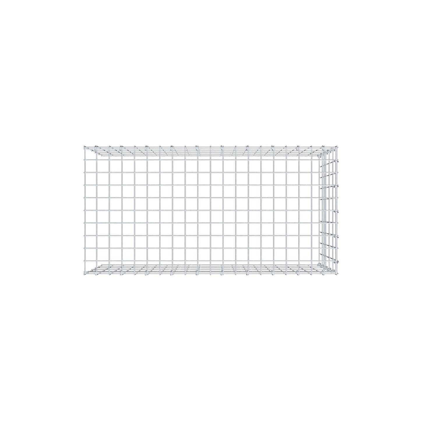Opbouw schanskorf type 4 100 cm x 50 cm x 50 cm (L x H x D), maaswijdte 5 cm x 10 cm, C-ring