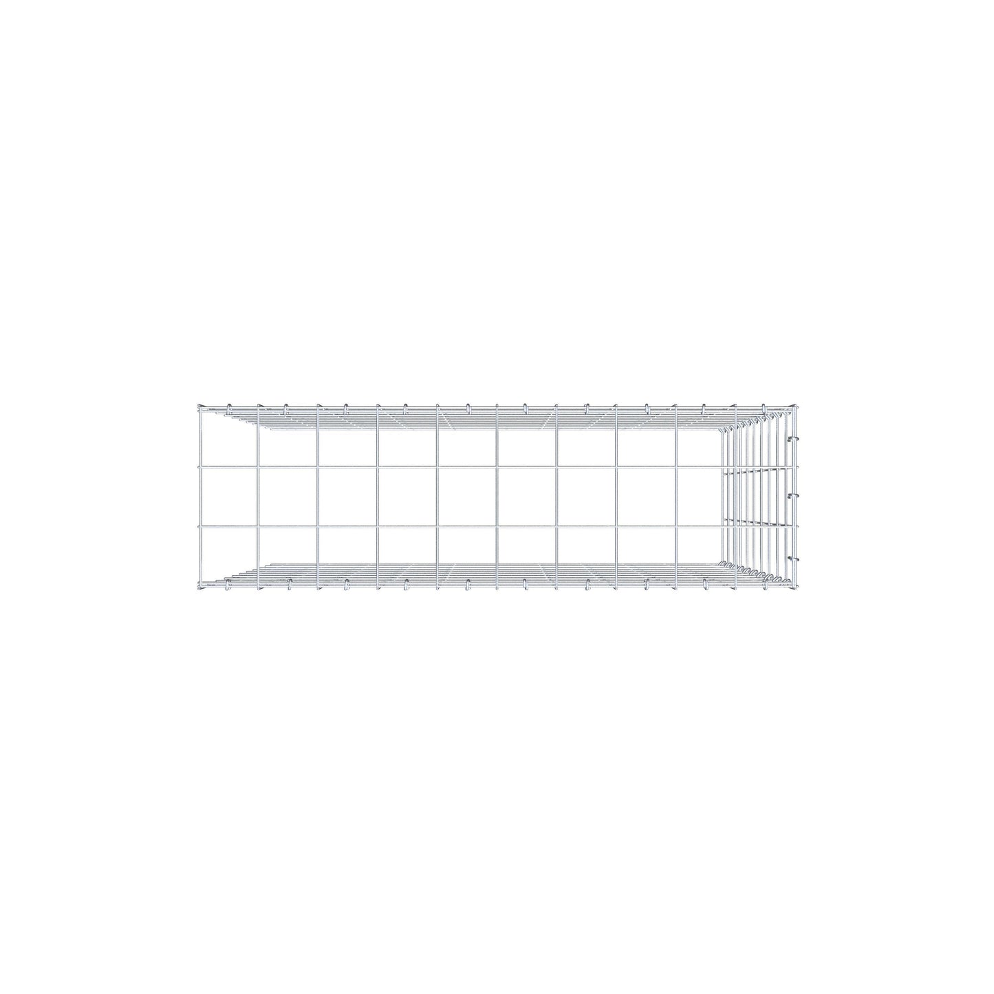 Monteret gabion type 4 100 cm x 100 cm x 30 cm (L x H x D), maskestørrelse 10 cm x 10 cm, C-ring