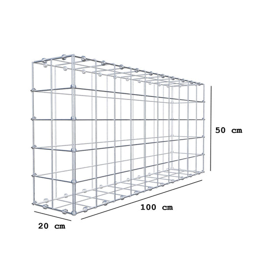 Schanskorf 100 cm x 50 cm x 20 cm (L x H x D), maaswijdte 10 x 10 cm, spiraalring