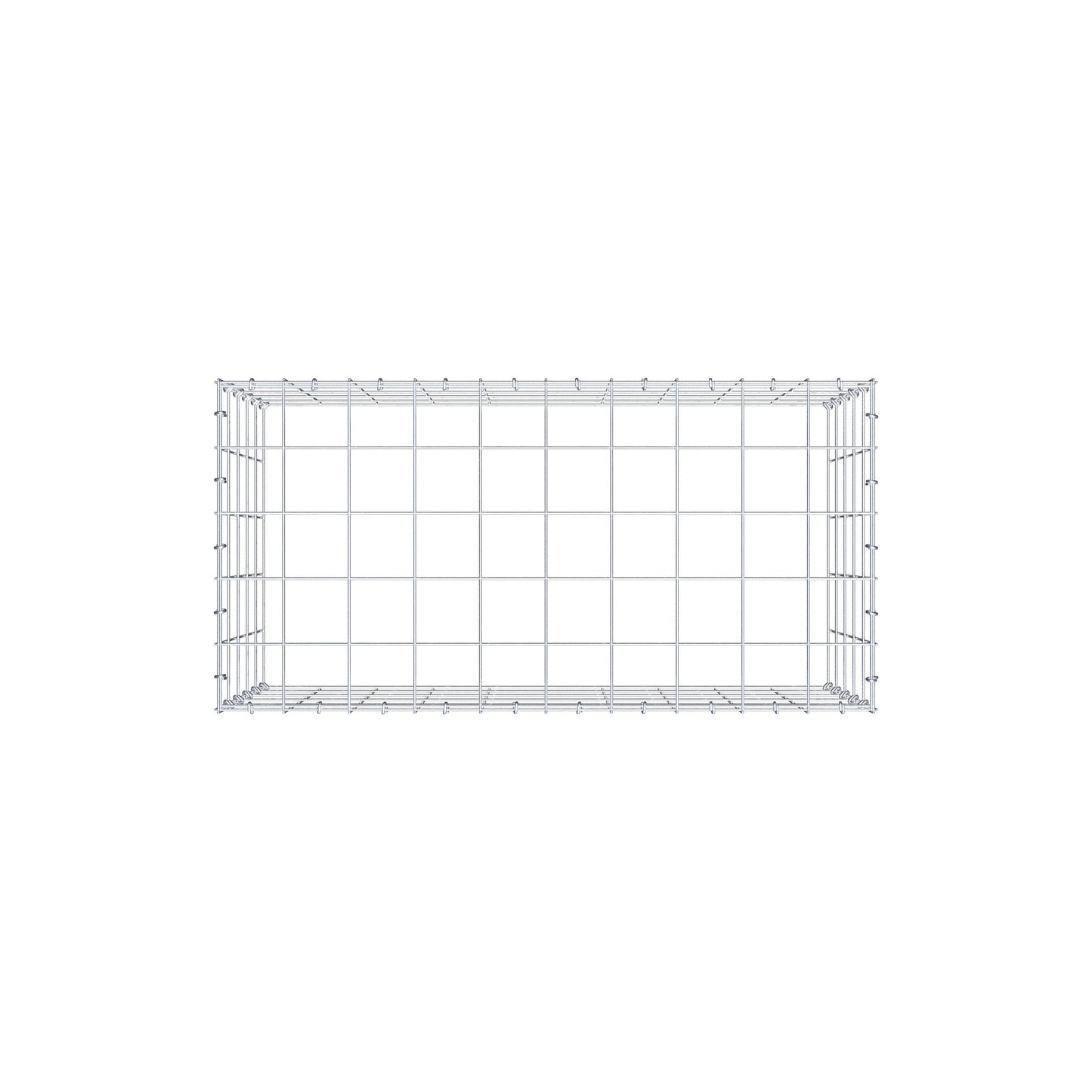 Type 3 oplegkorf 100 cm x 50 cm x 50 cm (L x H x D), maaswijdte 10 cm x 10 cm, C-ring