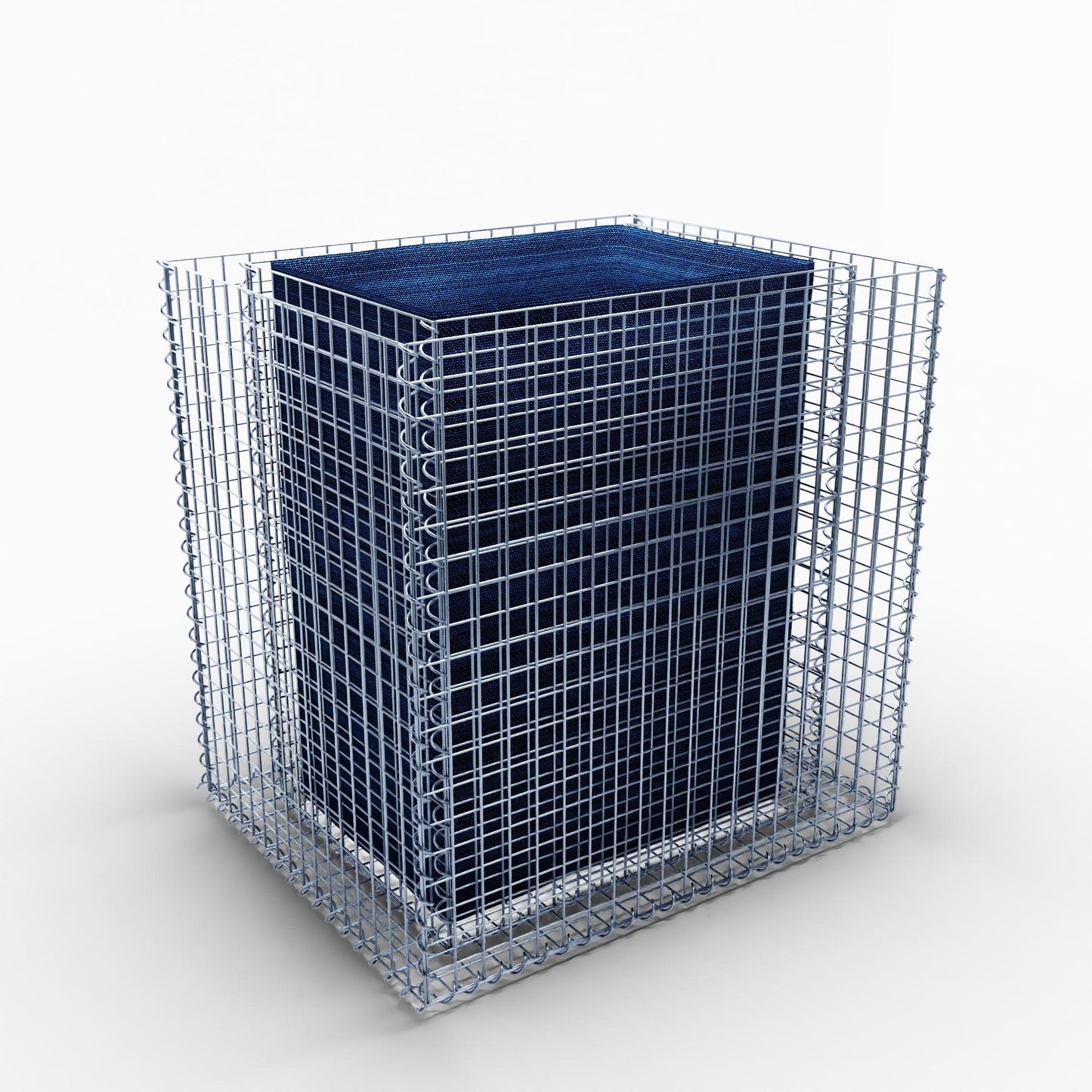 Högbädd, fyrkantig 100 cm x 80 cm x 100 cm (L x H x D), maskstorlek 5 x 5 cm, väggtjocklek 10 cm