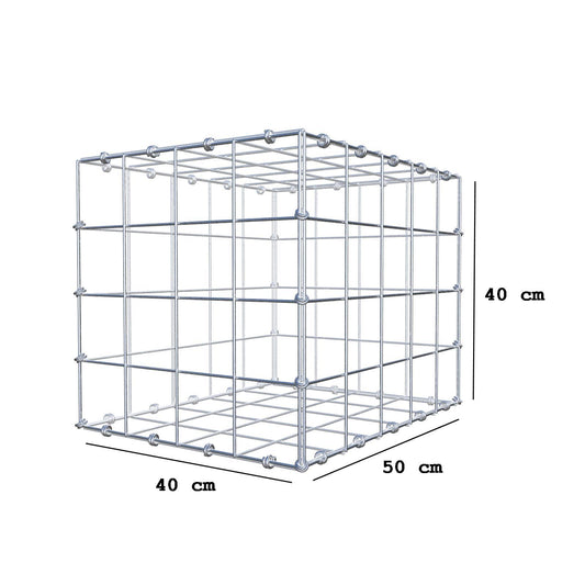 Schanskorf 50 cm x 40 cm x 40 cm (L x H x D), maaswijdte 10 x 10 cm, spiraalring