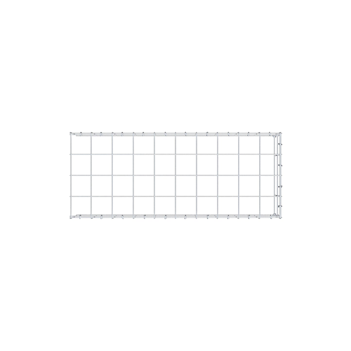 Type 4 oplegkorf 100 cm x 20 cm x 40 cm (L x H x D), maaswijdte 10 cm x 10 cm, C-ring