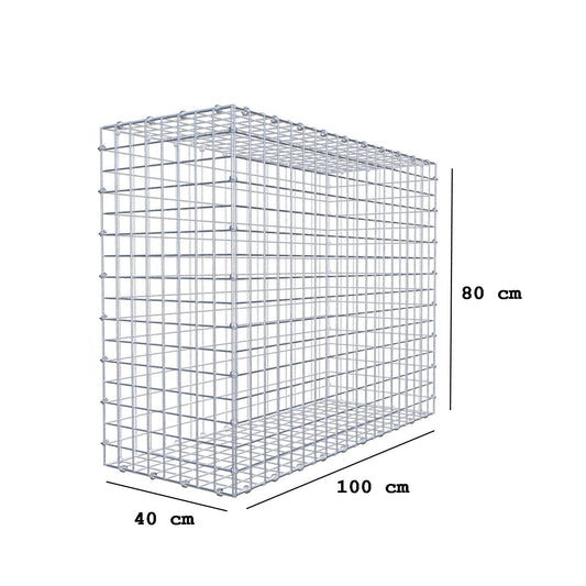 Schanskorf 100 cm x 80 cm x 40 cm (L x H x D), maaswijdte 5 x 5 cm, spiraalring