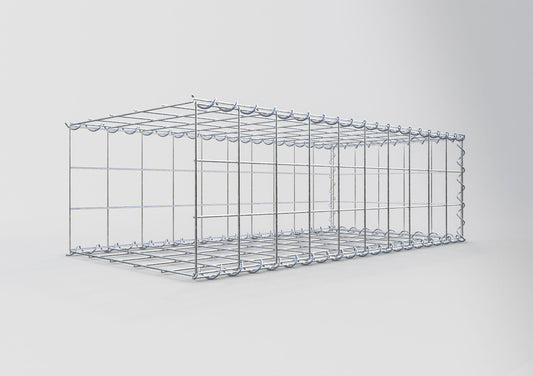 Opbouw schanskorf type 2 100 cm x 30 cm x 50 cm (L x H x D), maaswijdte 10 cm x 10 cm, spiraal