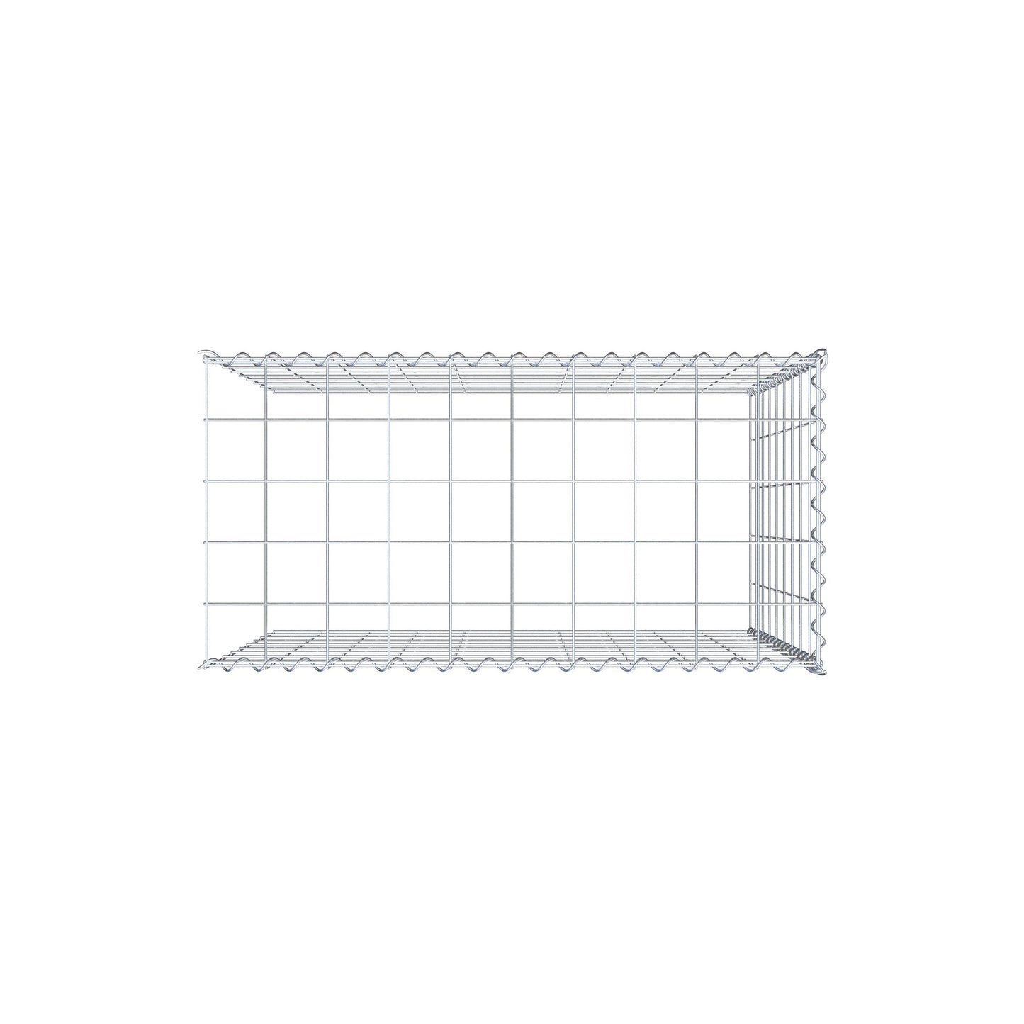Grown-on gabion type 4 100 cm x 90 cm x 50 cm (L x H x D), mesh size 10 cm x 10 cm, spiral