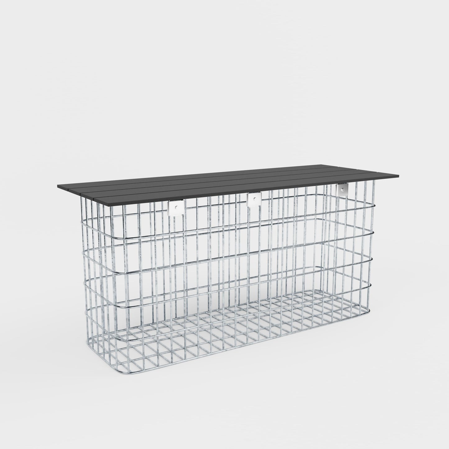 Banco de jardín 102 x 50 x 32 cm MW 5 x 10 cm galvanizado en caliente, con tablero reciclado en antracita
