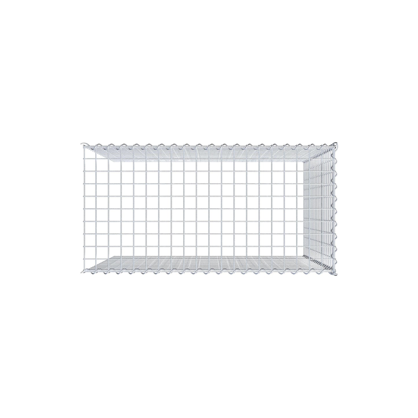 Grown-on gabion type 4 100 cm x 100 cm x 50 cm (L x H x D), mesh size 5 cm x 5 cm, spiral