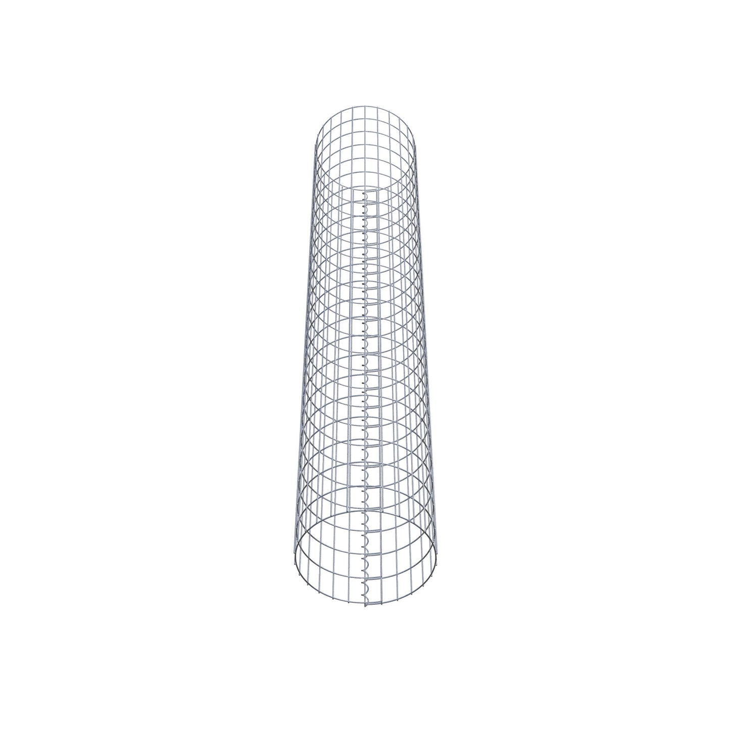 Gabion column around 42 cm diameter, 230 cm height, mesh size 5 cm x 10 cm