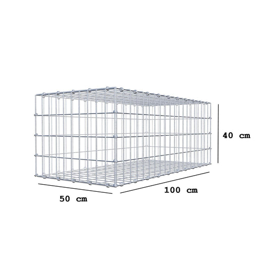 Schanskorf 100 cm x 40 cm x 50 cm (L x H x D), maaswijdte 5 x 10 cm, spiraalring