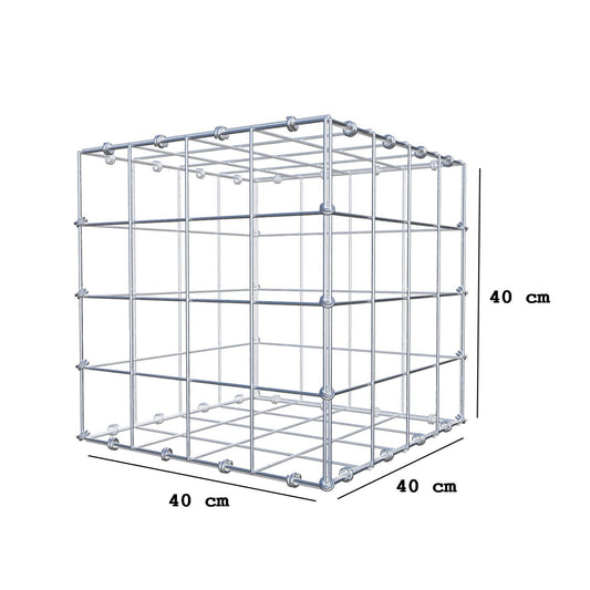 Schanskorf 40 cm x 40 cm x 40 cm (L x H x D), maaswijdte 10 x 10 cm, spiraalring