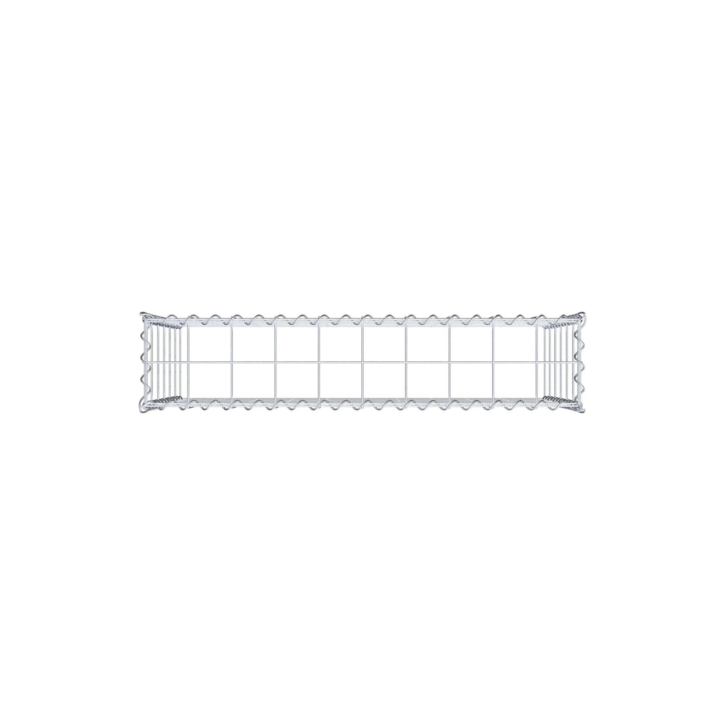 Opbouw schanskorf type 3 100 cm x 60 cm x 20 cm (L x H x D), maaswijdte 10 cm x 10 cm, spiraal