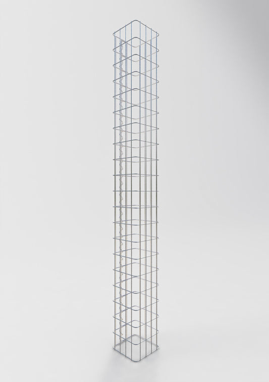 Columna de gaviones, cuadrada 22 cm x 22 cm, 200 cm de altura, MW 5 cm x 10 cm