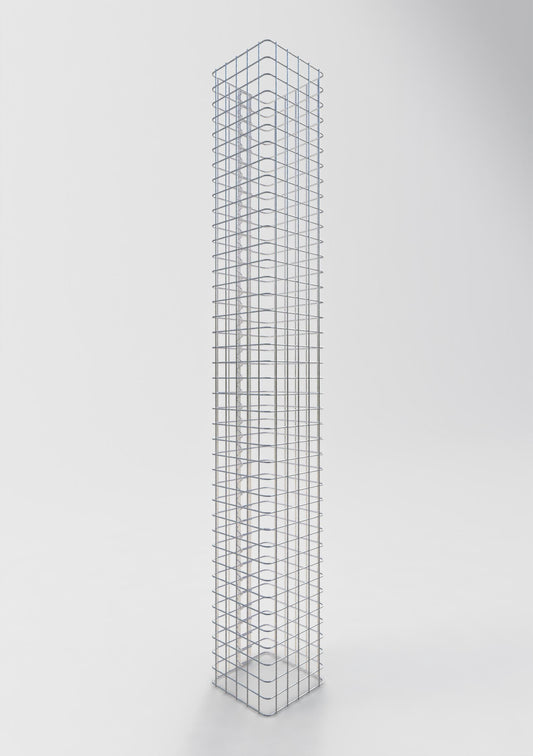 Columna de gaviones angular 27 cm x 27 cm, 200 cm de altura, MW 5 cm x 5 cm