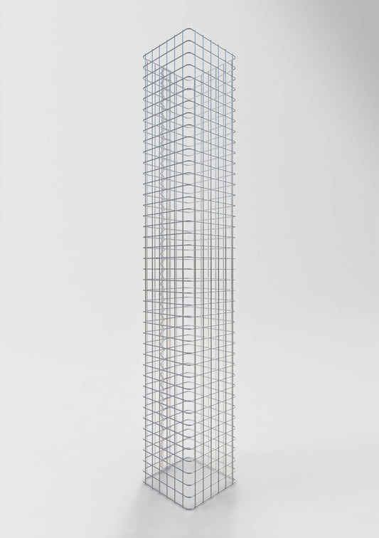 Columna de gaviones angular 32 cm x 32 cm, 200 cm de altura, MW 5 cm x 5 cm