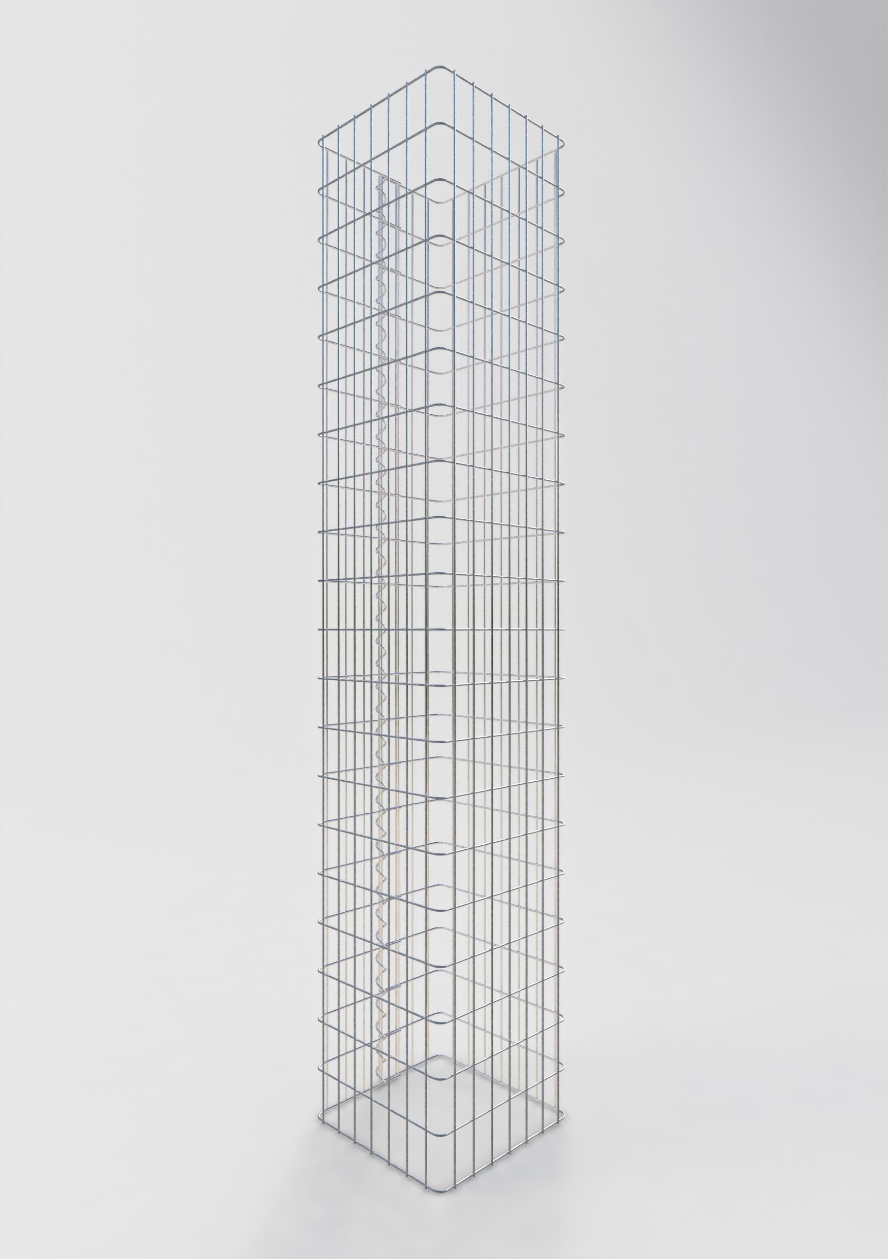 Colonne de gabion carrée 37 cm x 37 cm, 200 cm de hauteur, MW 5 cm x 10 cm